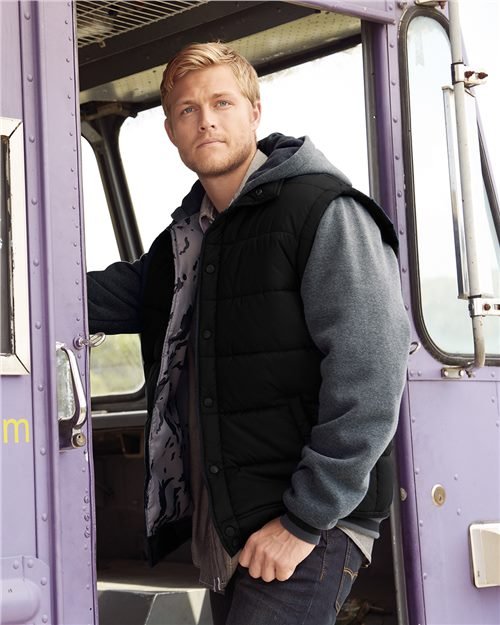 Burnside Nylon Vest with Fleece Sleeves #8701