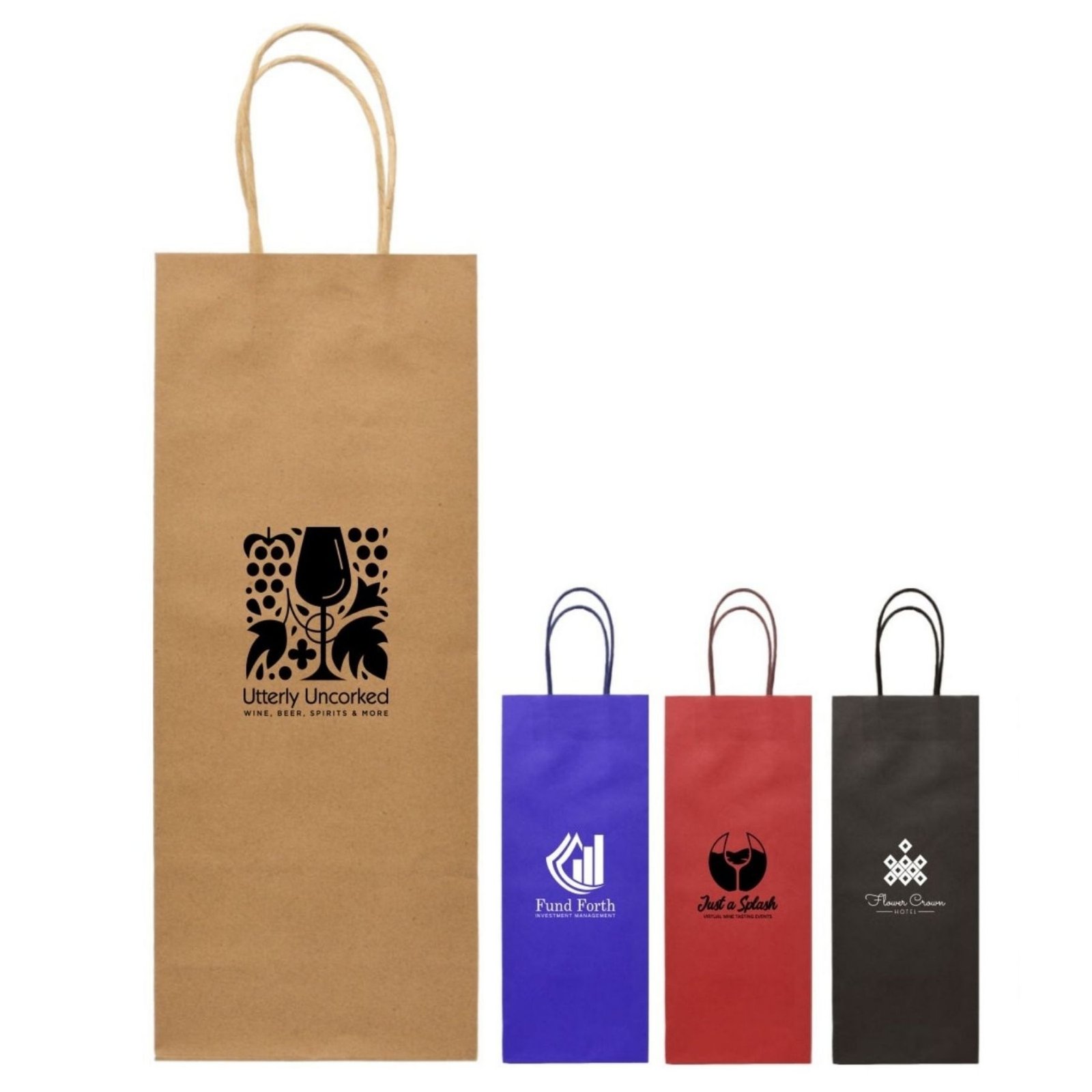 Wine Bottle Kraft Paper Bag #UEU