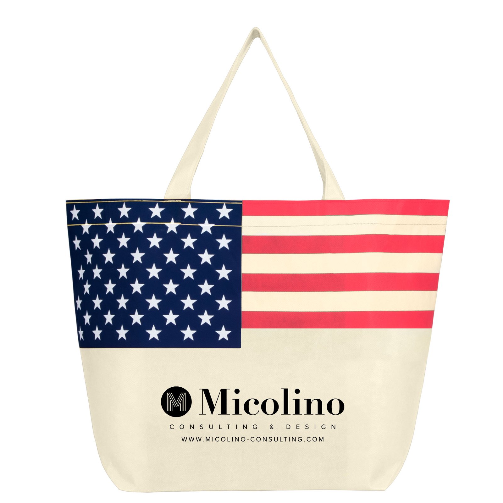 Non-Woven American Flag Tote Bag #UFG