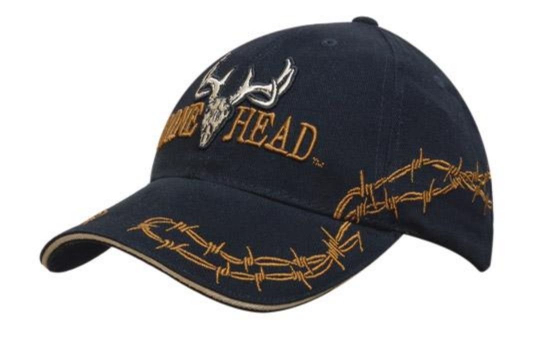 Brushed Heavy Cotton with Sandwich Barbed-Wire Embroidery #2444